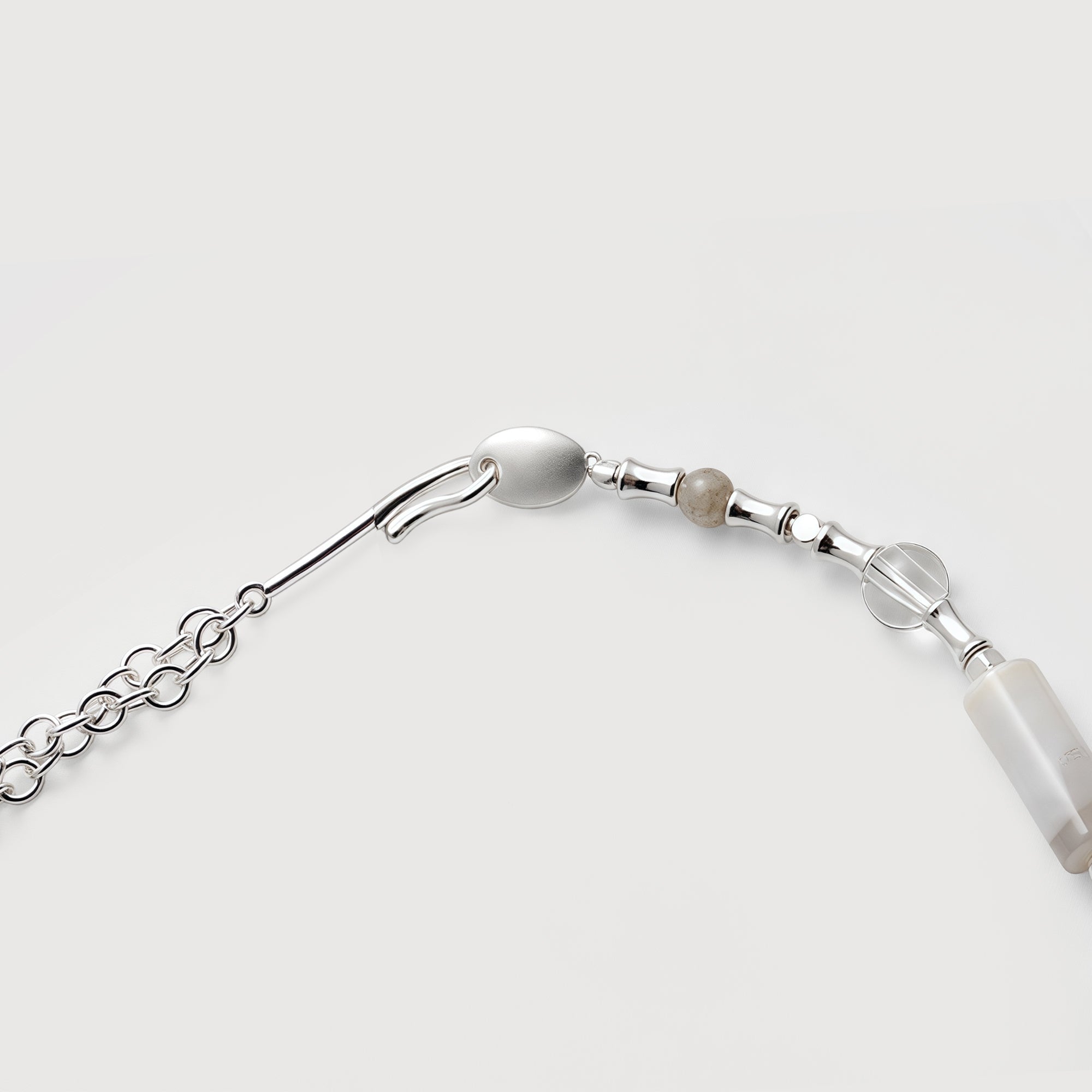 Silver-Tone Glass Crystal Beaded Necklace