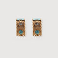 Turquoise & Tiger Eye Hoop Earrings