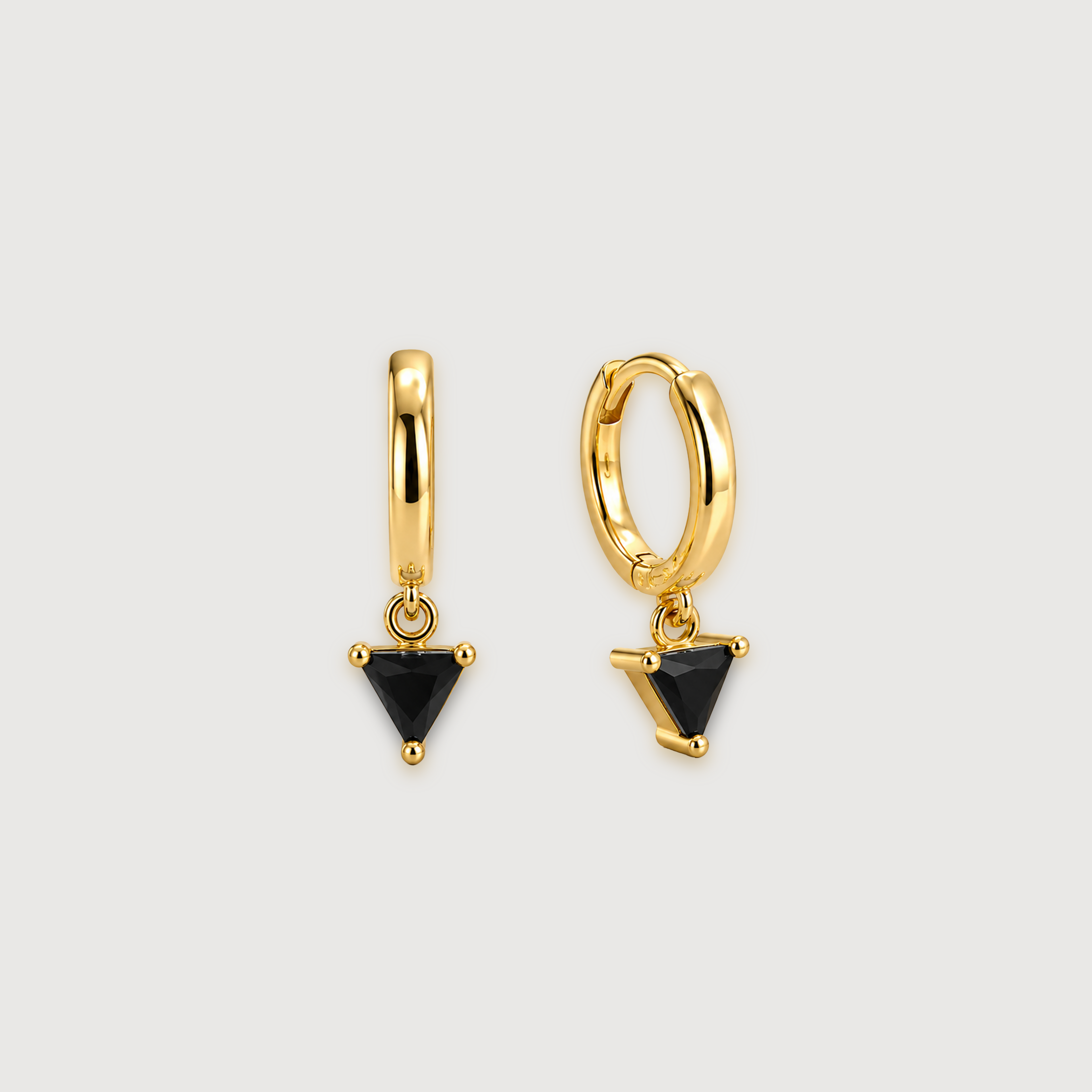White and Black Zircon S925 Silver Earrings