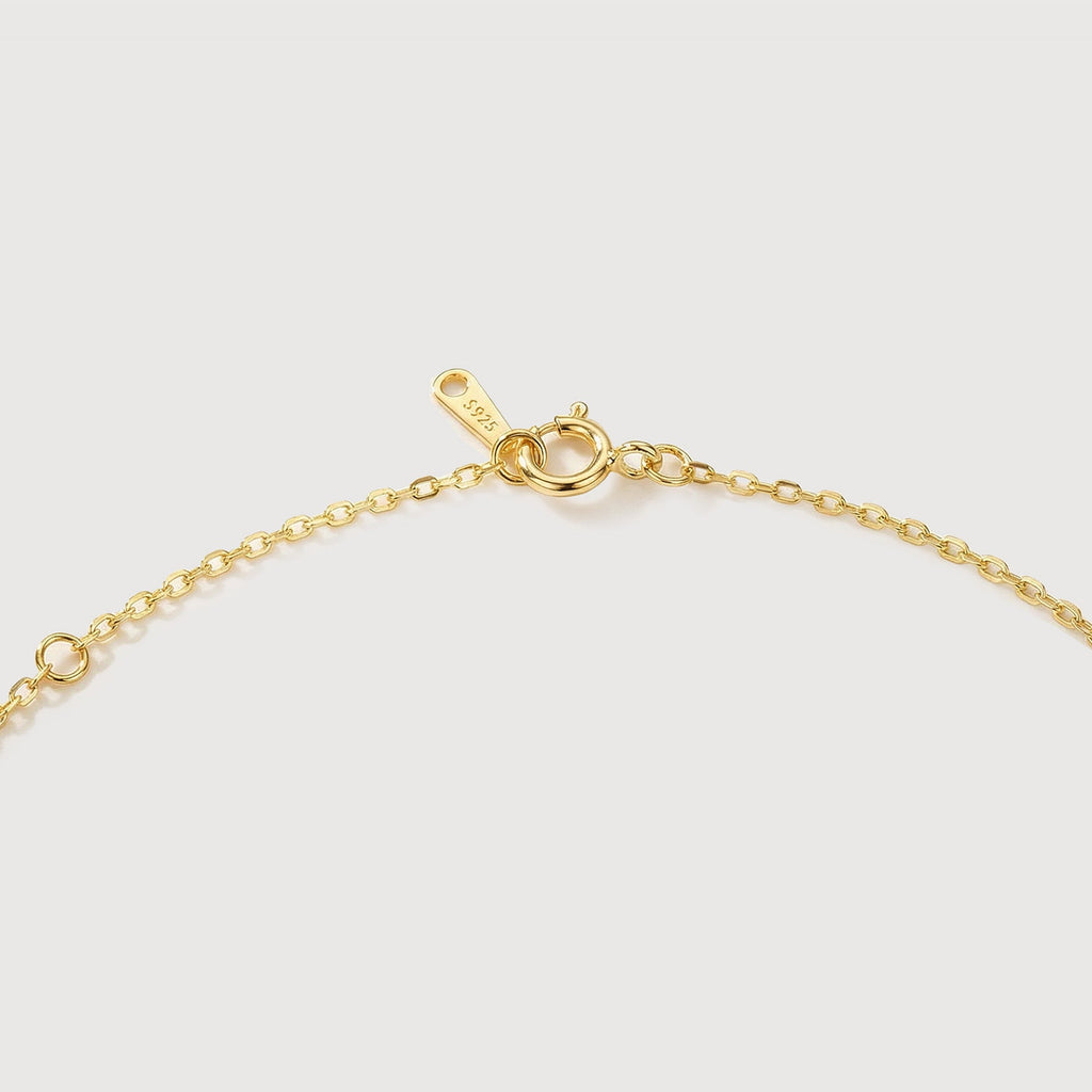 Gold-Plated S925 Geometric Ring Necklace