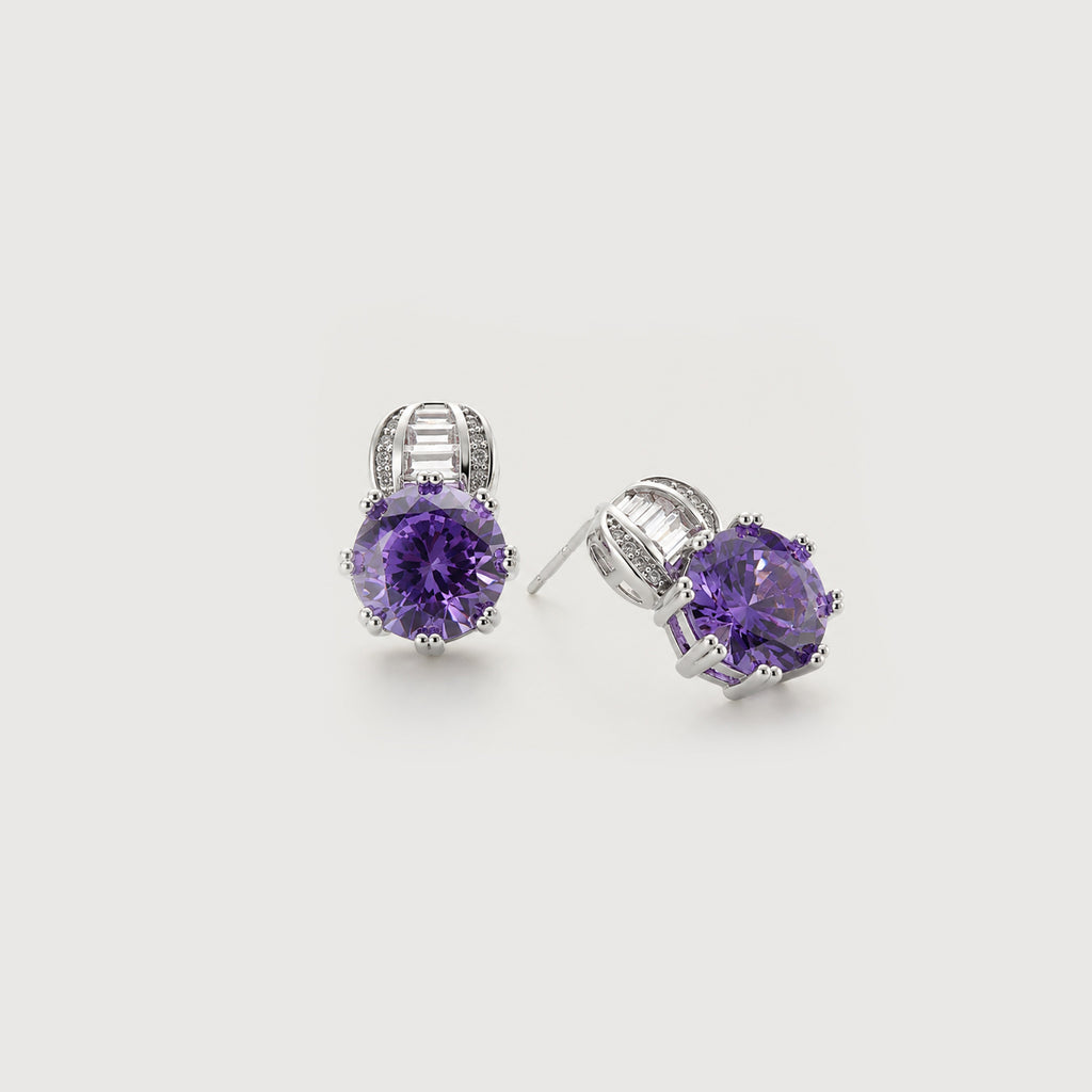 Crystal Round Drop Stud Earrings