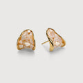Shell Inlay Sculptural Stud Earrings