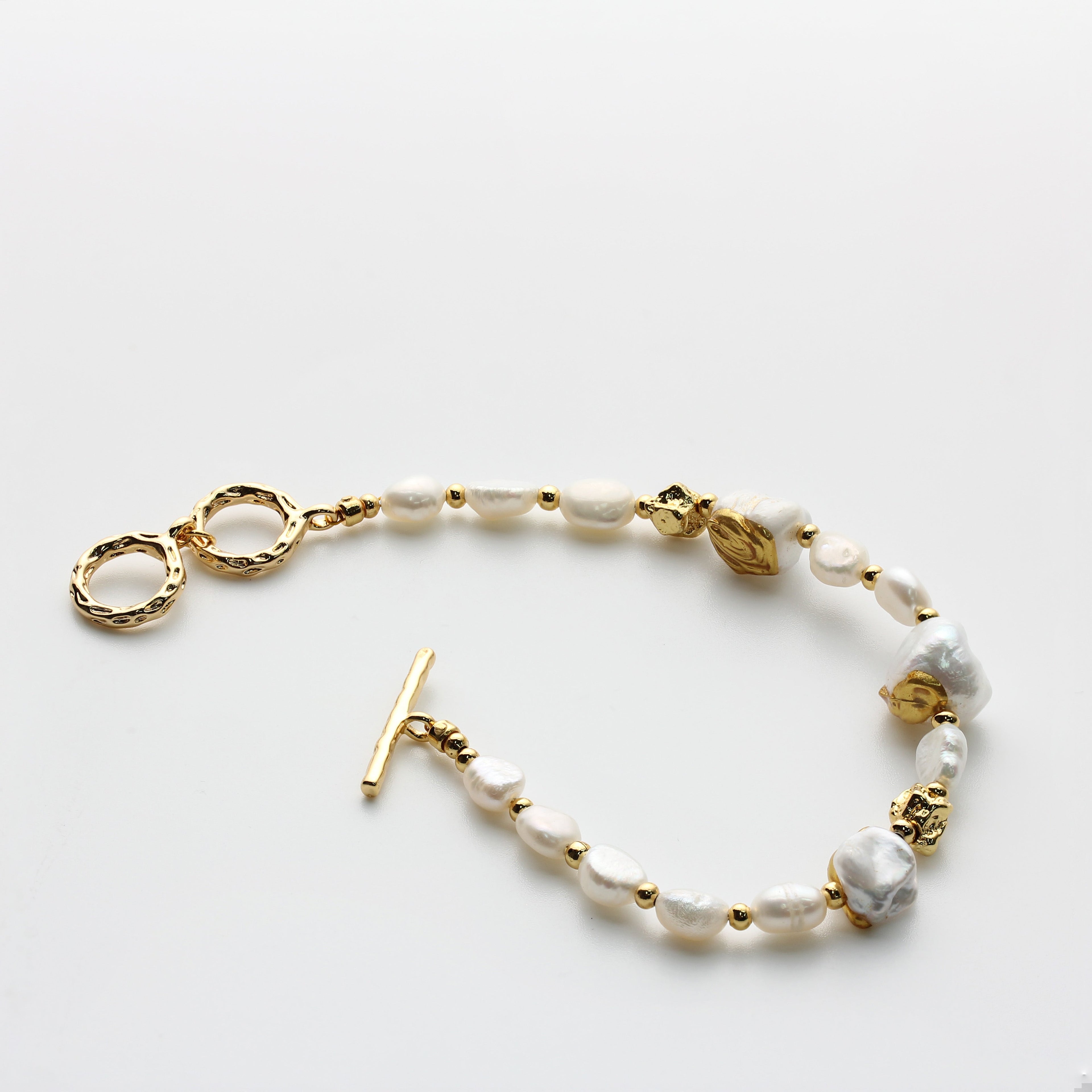 18K Gold-Plated Irregular Baroque Pearl Bracelet