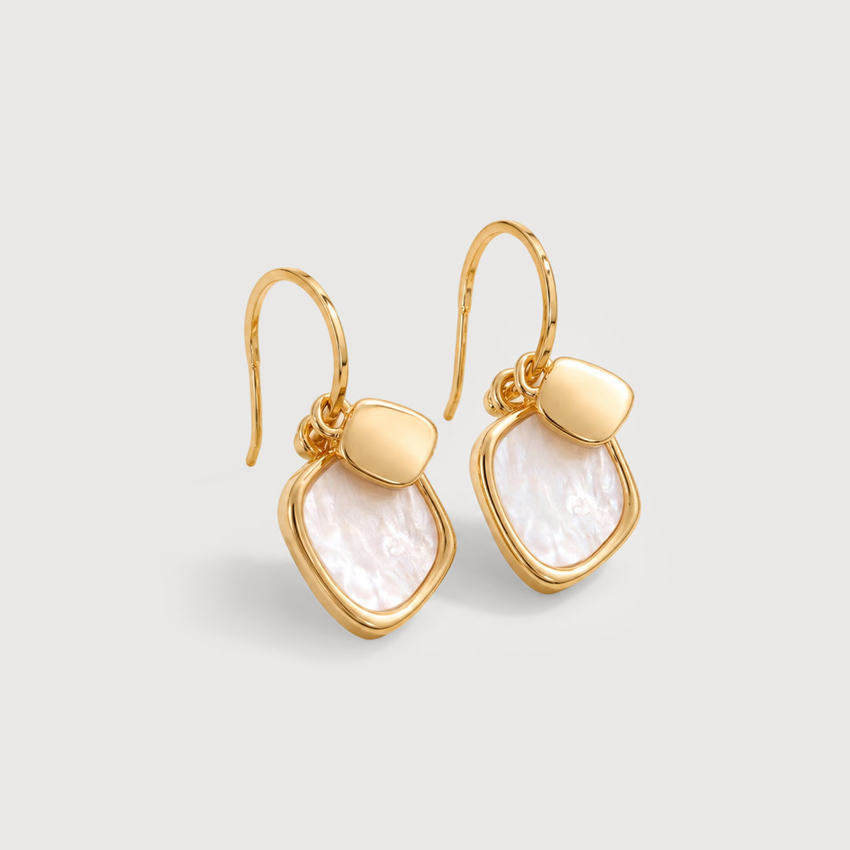 Shell Inlay Organic Drop Earrings