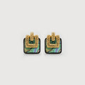 Gold-Plated S925 Shell Geometric Stud Earrings
