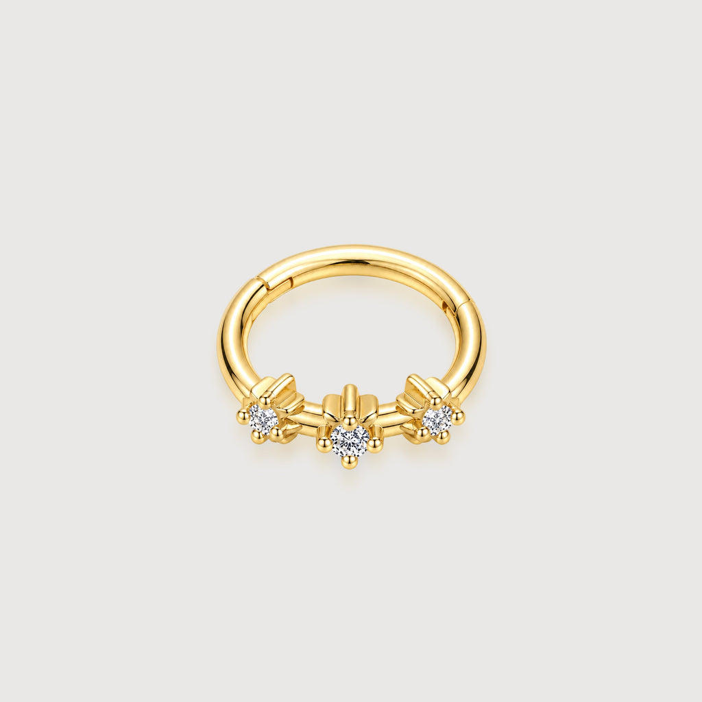 Crystal Floral Accent Hoop Earrings