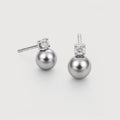 Grey Pearl-Effect Zircon Stud Earrings