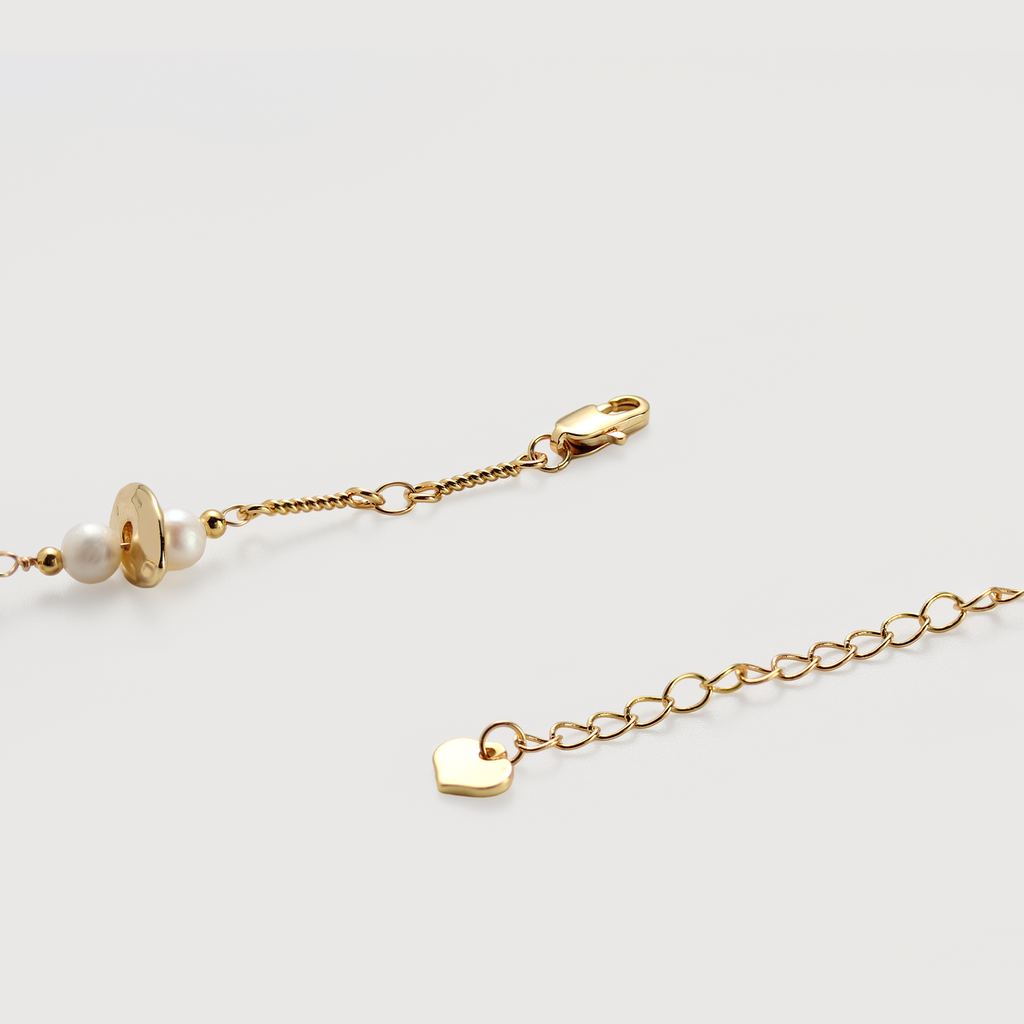 Baroque Pearl and Sculptural Disc Bracelet