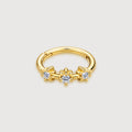 Floral Zirconia Sterling Silver Huggie Hoops