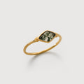 Geometric Moss Agate S925 Silver Ring