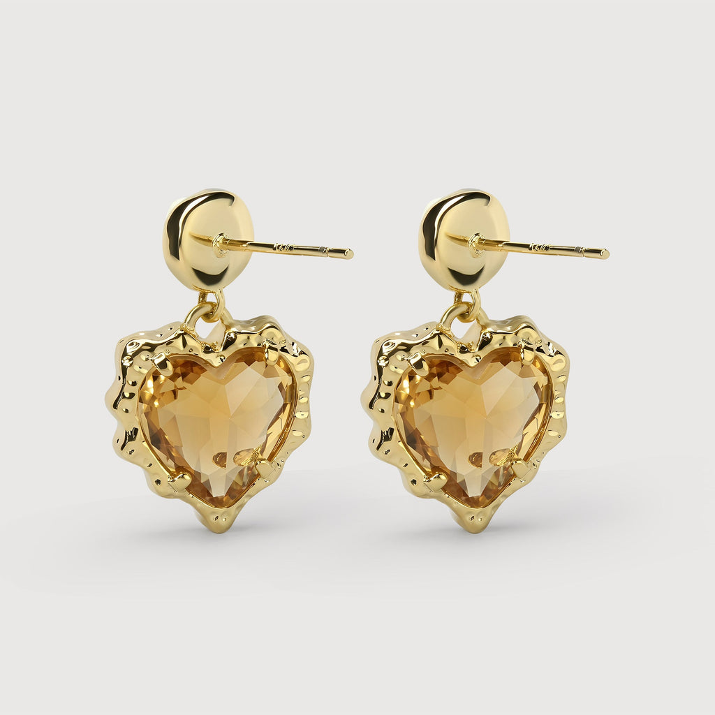 Pearl Heart-Cut Zircon Drop Earrings