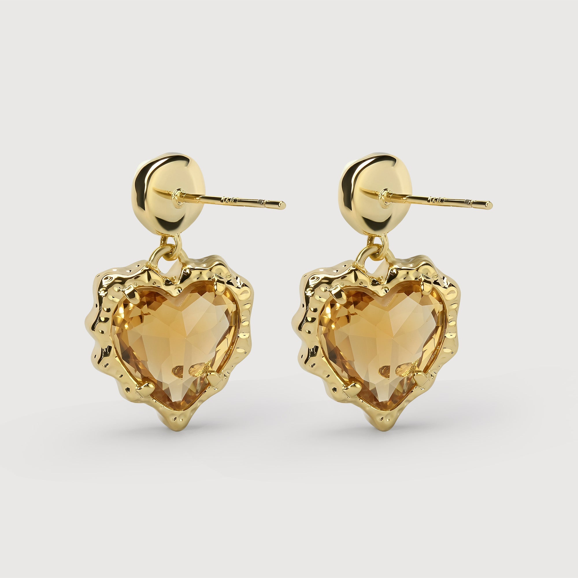 Pearl Heart-Cut Zircon Drop Earrings