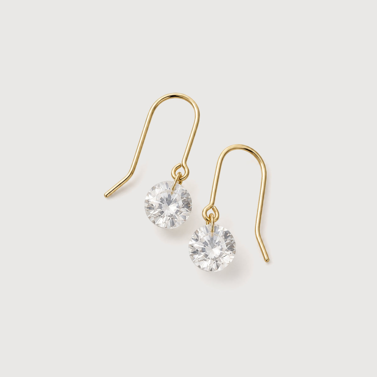 18K Gold-Plated S925 5A Zircon Hook Drop Earrings