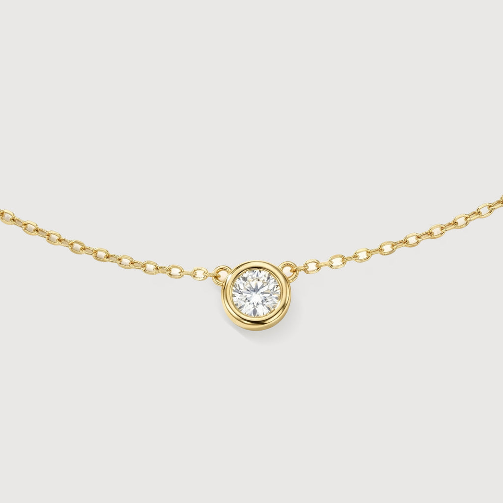 18K Gold-Plated Round Bezel Necklace