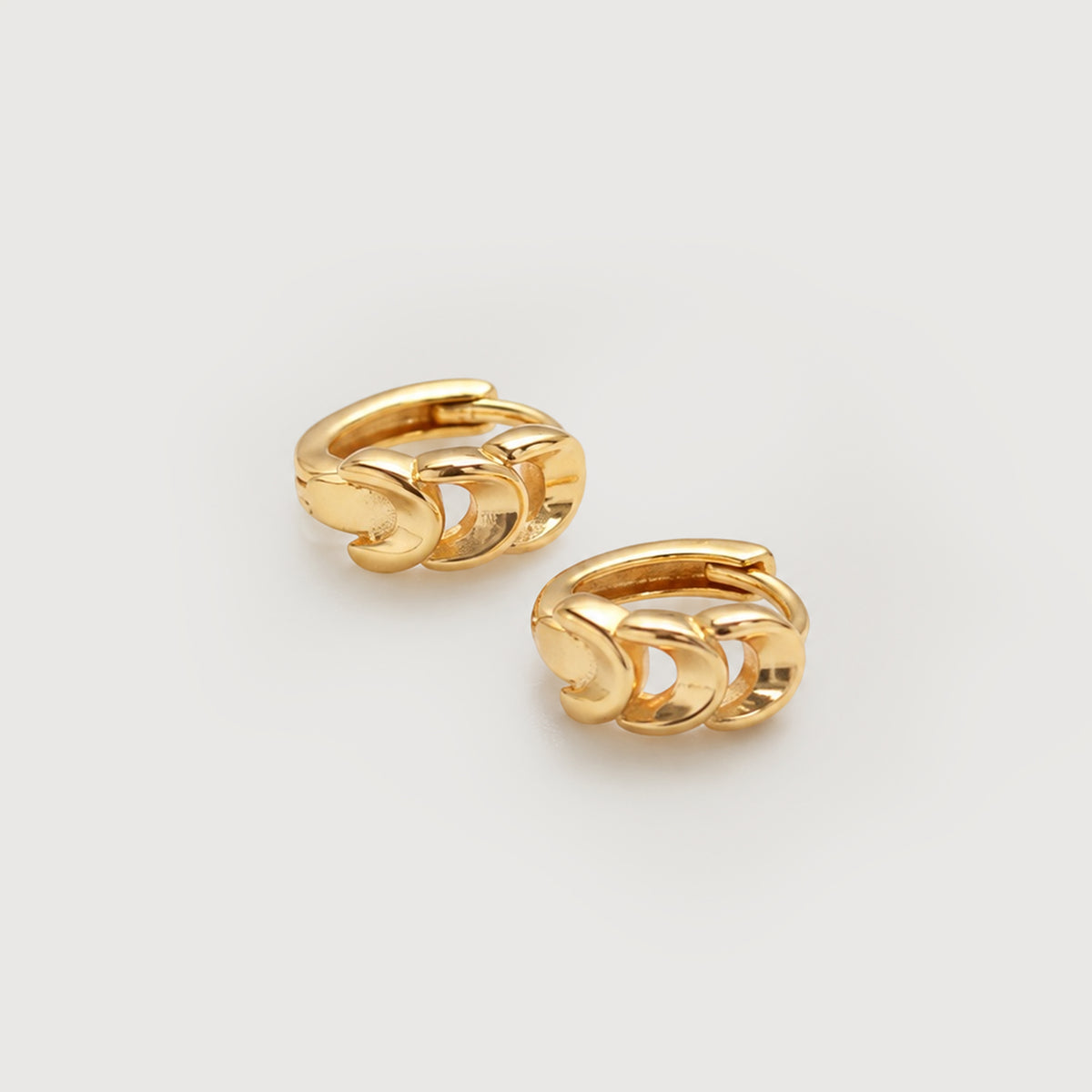 18K Gold-Plated S925 Interlocking Hoop Earrings