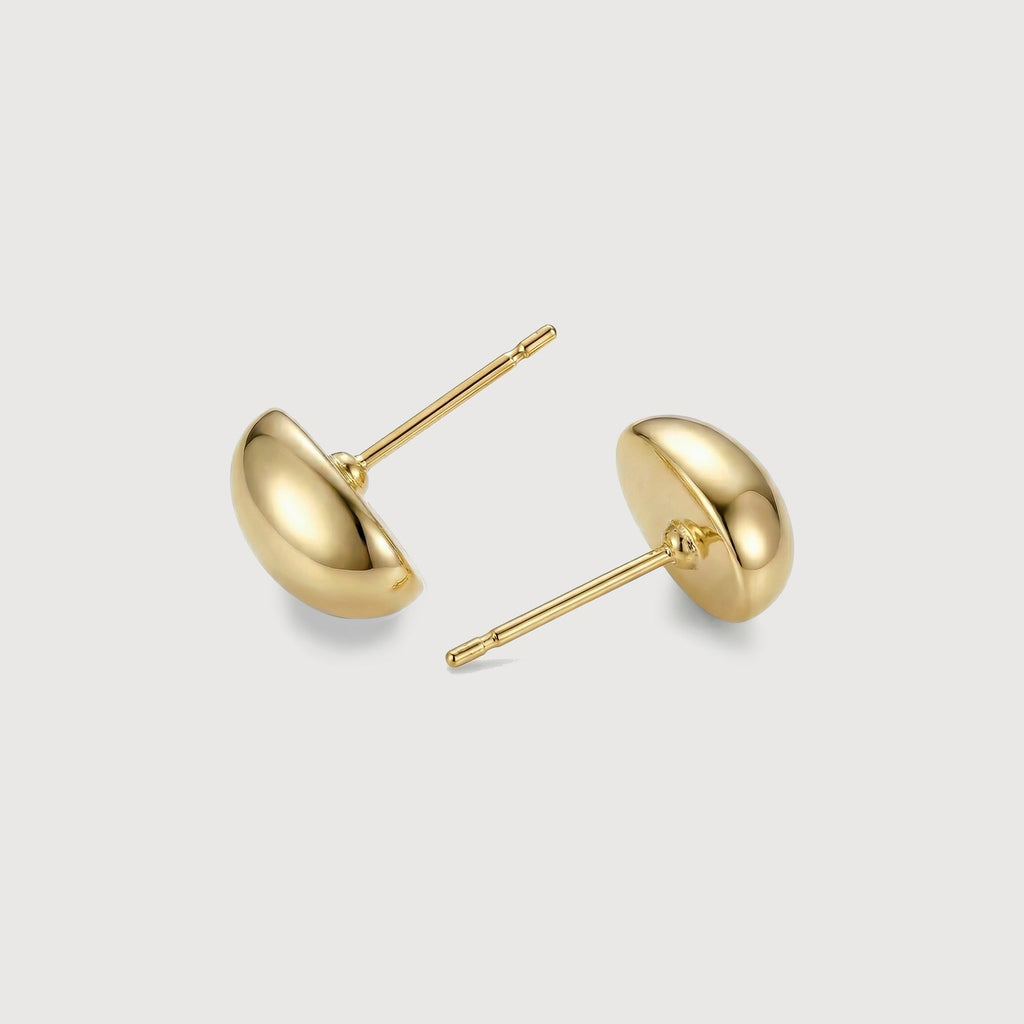 Red Enamel Pebble Drop Stud Earrings
