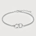 Interlocking Ring S925 Silver Chain Bracelet