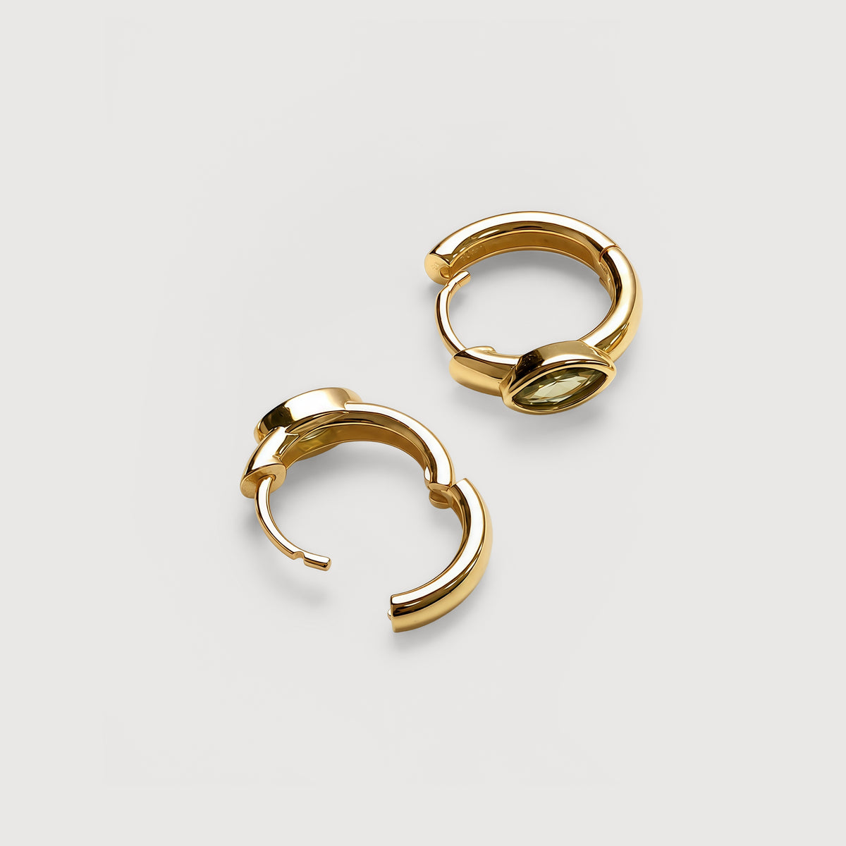 S925 Silver Marquise CZ Hinged Hoop Earrings