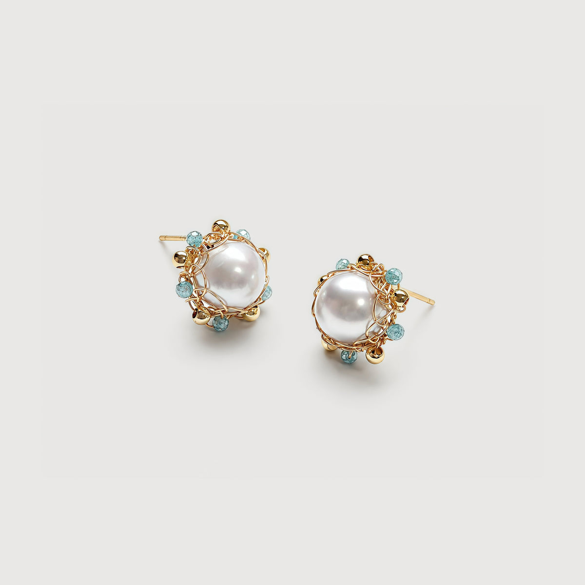 Gold-Plated Freshwater Pearl Stud Earrings