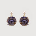 Resin Floral Pearl S925 Drop Earrings