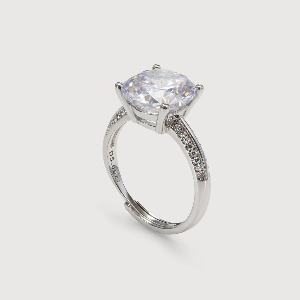 Silver-Tone Round Zircon Pavé Ring