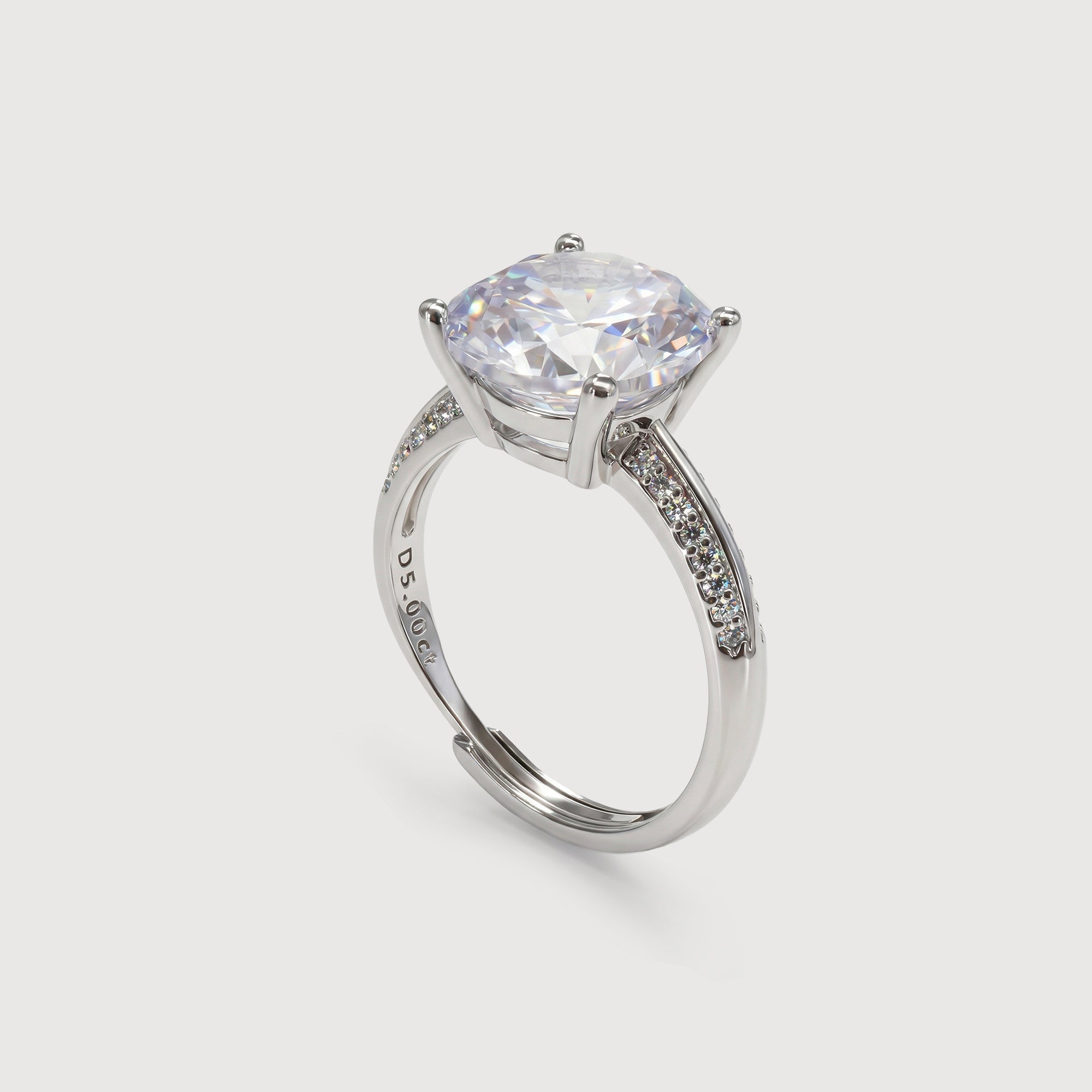 Silver-Tone Round Zircon Pavé Ring