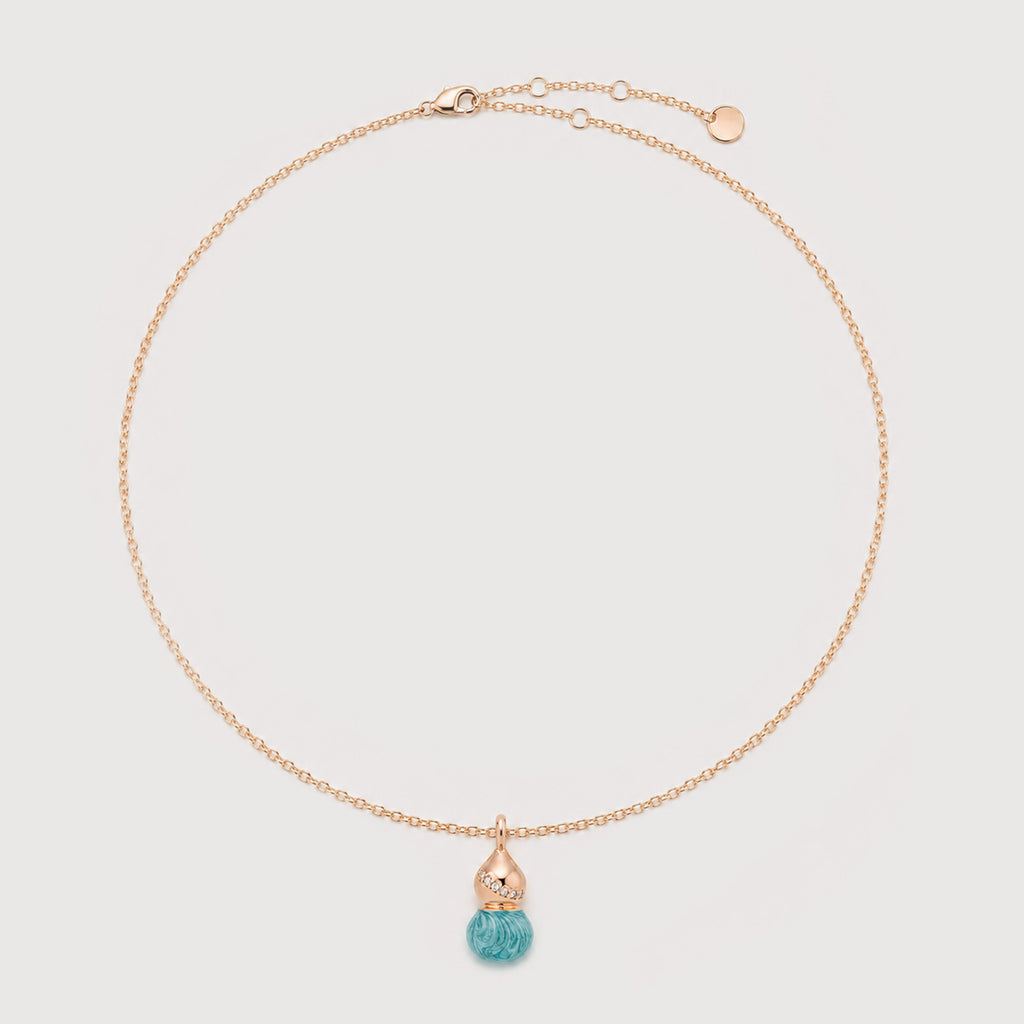 Turquoise-Tone Zircon Necklace