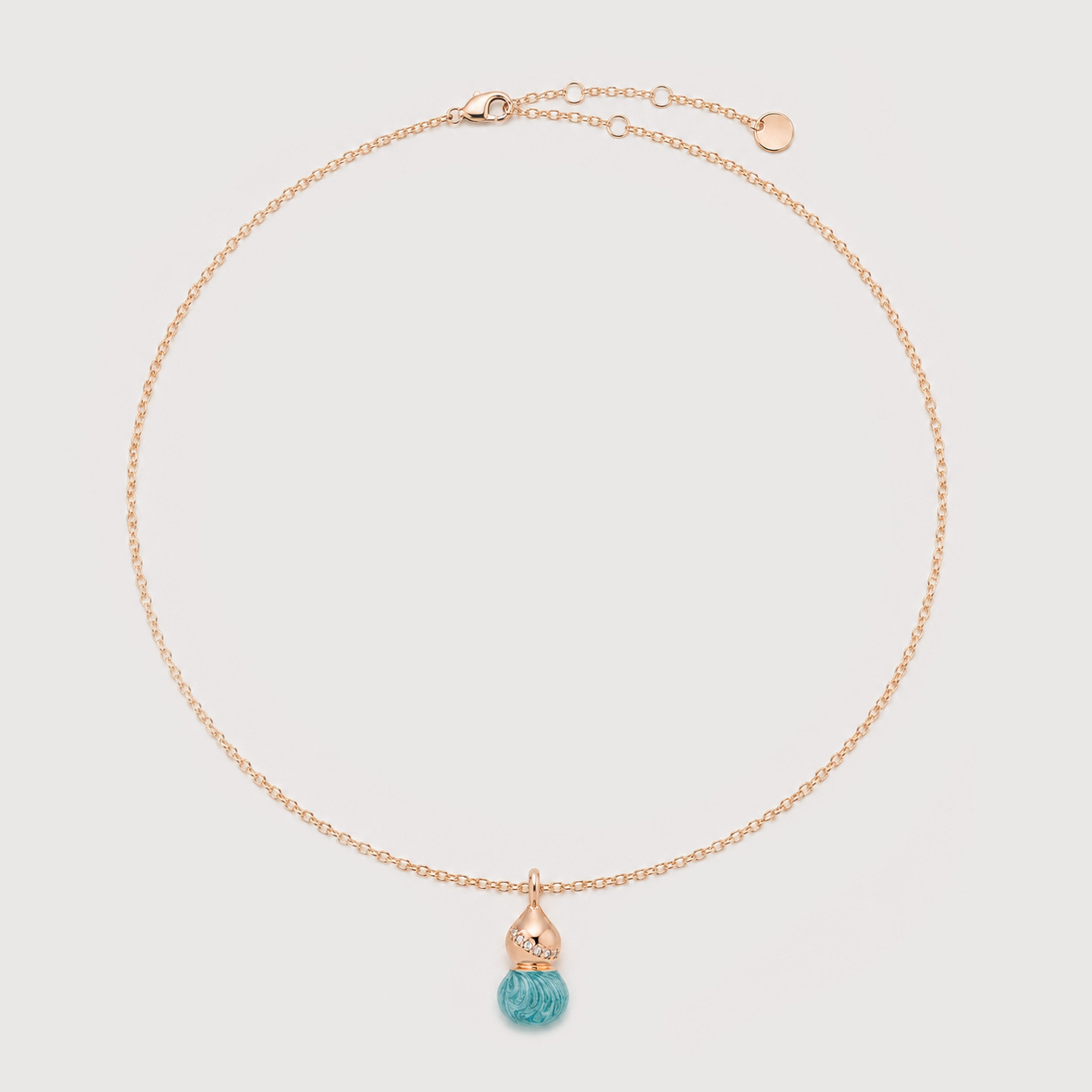 Turquoise-Tone Zircon Necklace