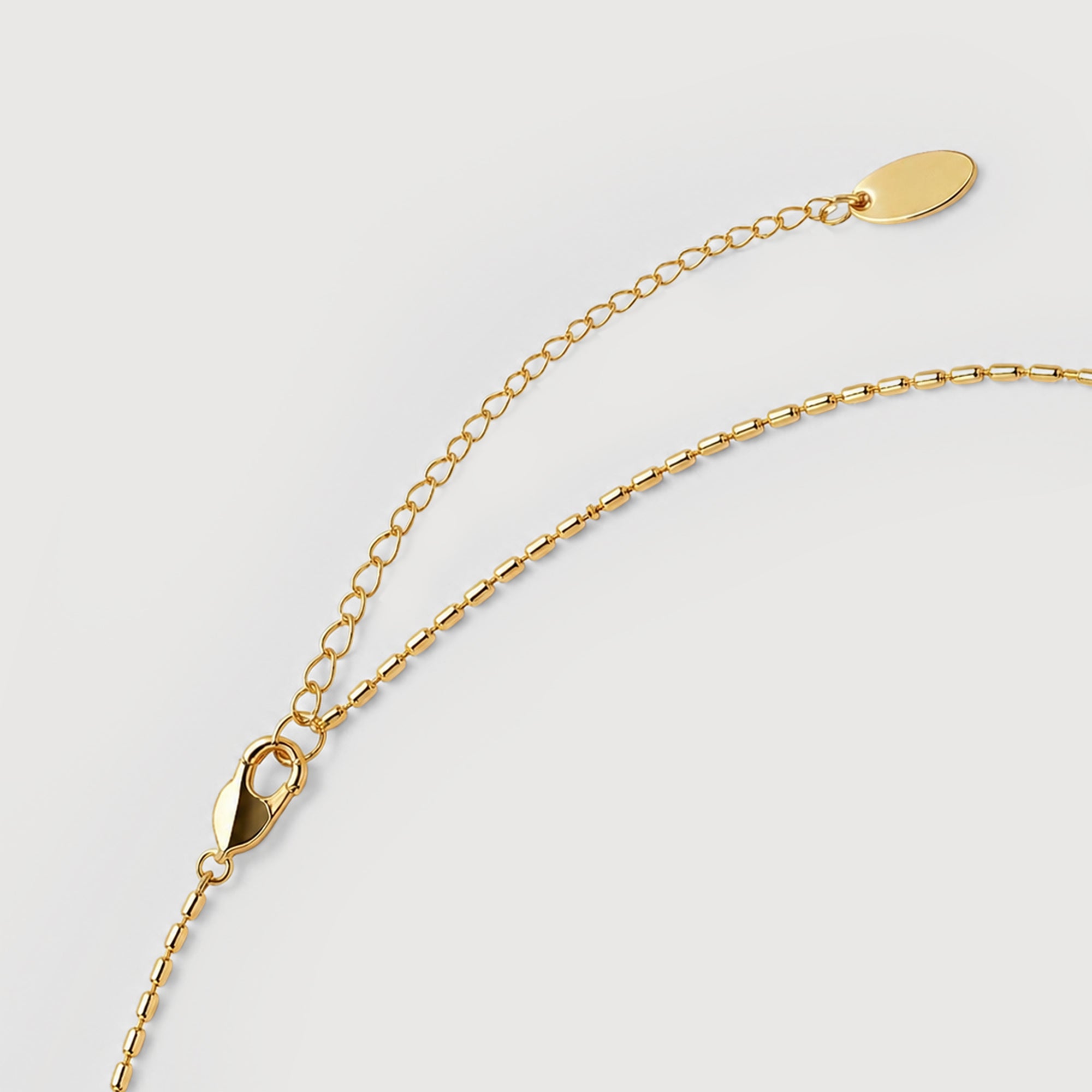 Gold-Plated Square Pearl-Style Necklace