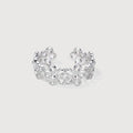 Floral Openwork S999 Silver Adjustable Ring
