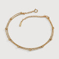 18K Gold-Plated S925 Double-Chain Bead Bracelet