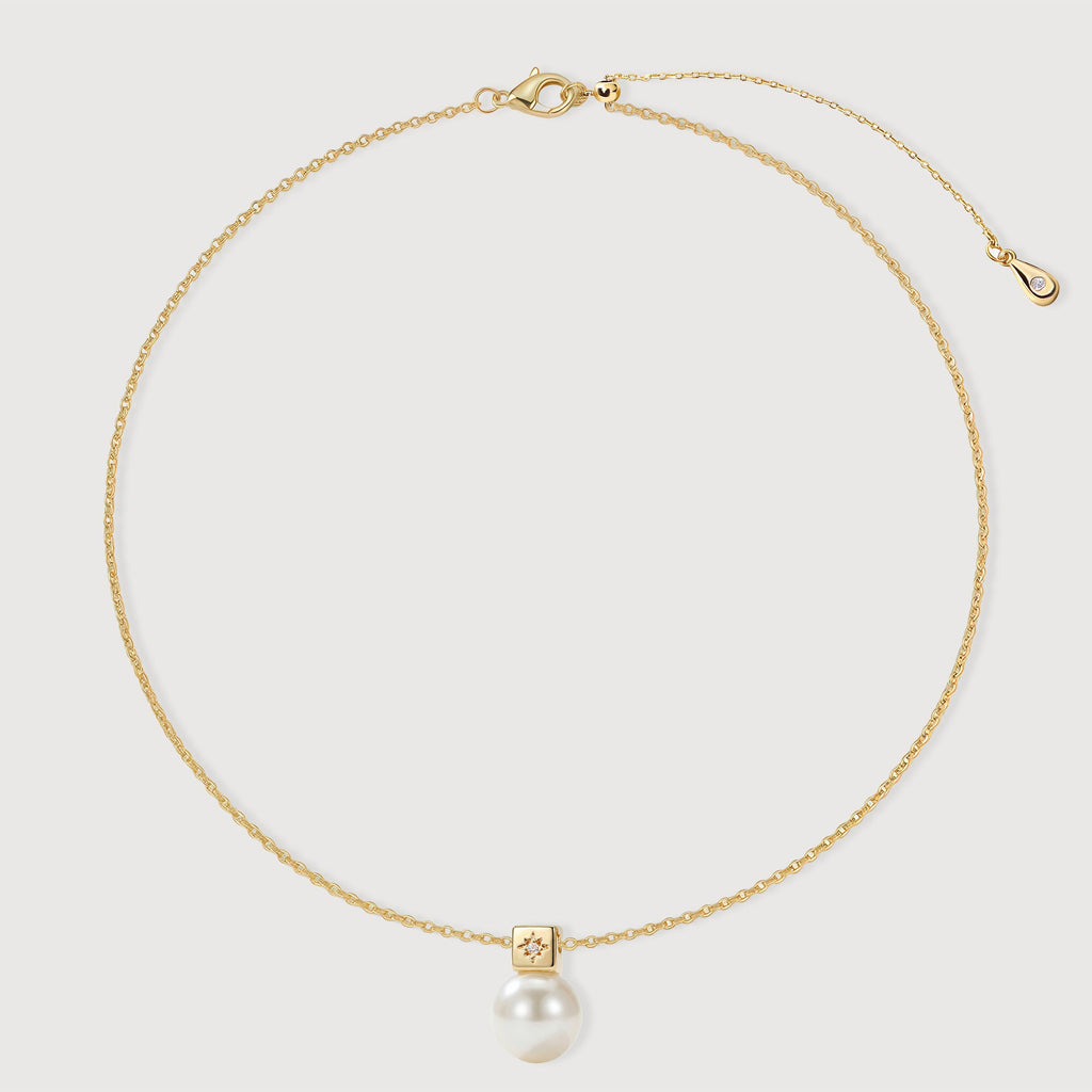 Gold-Plated Sterling Silver Pearl Pendant Necklace