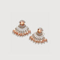 Gold-Plated Faceted Crystal Chandelier Earrings