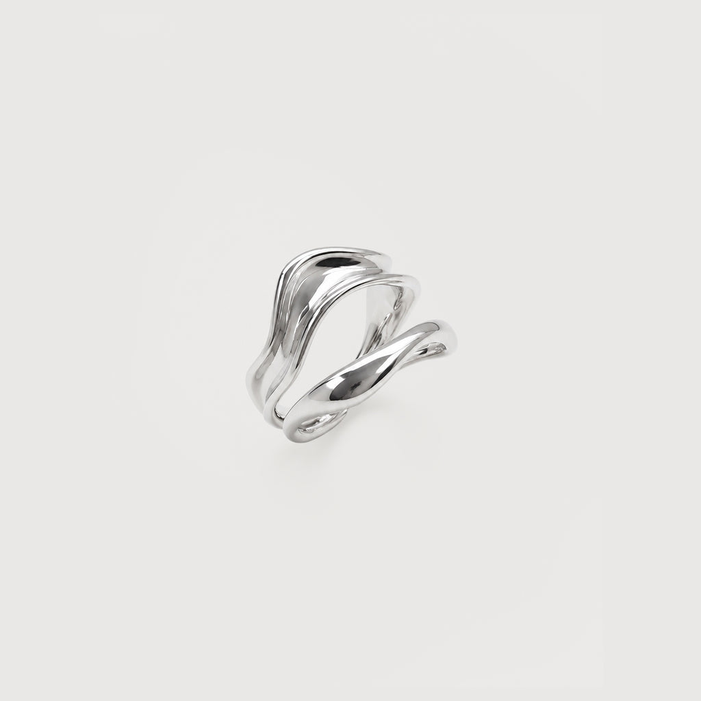 Sculptural Wave Adjustable Copper Ring