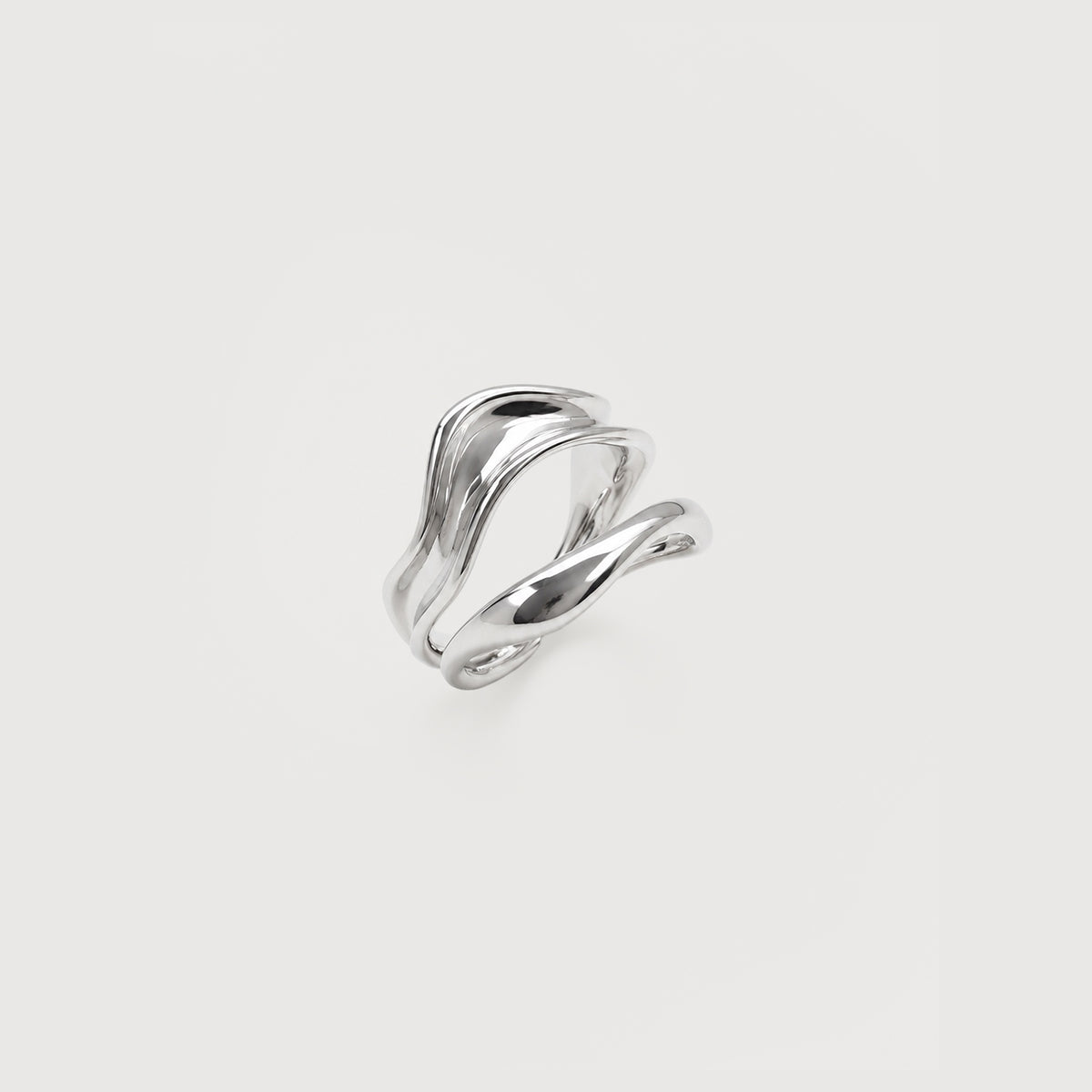 Sculptural Wave Adjustable Copper Ring