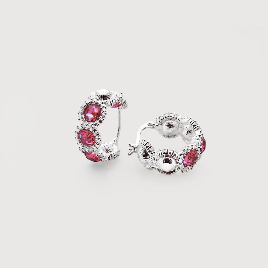 Zircon Cluster Leverback Hoop Earrings