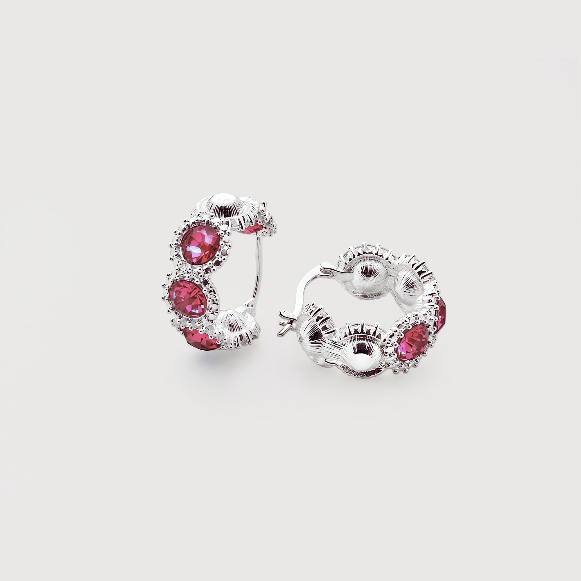 Zircon Cluster Leverback Hoop Earrings