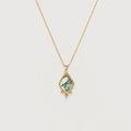 Moss Agate Zircon Sterling Silver Necklace
