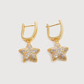 Pavé Zircon Star Huggie Drop Earrings