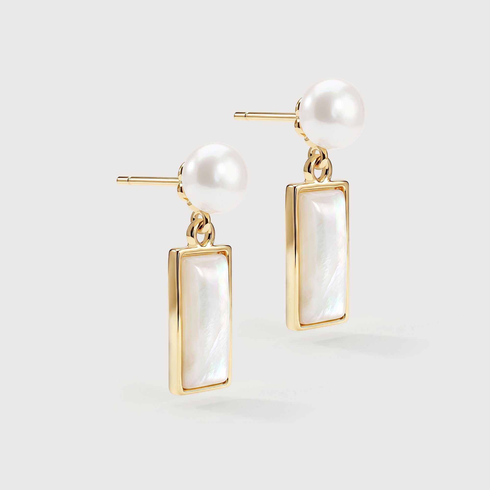 Freshwater Pearl Rectangular Drop Earrings