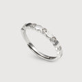 Scalloped Zircon S925 Silver Adjustable Ring