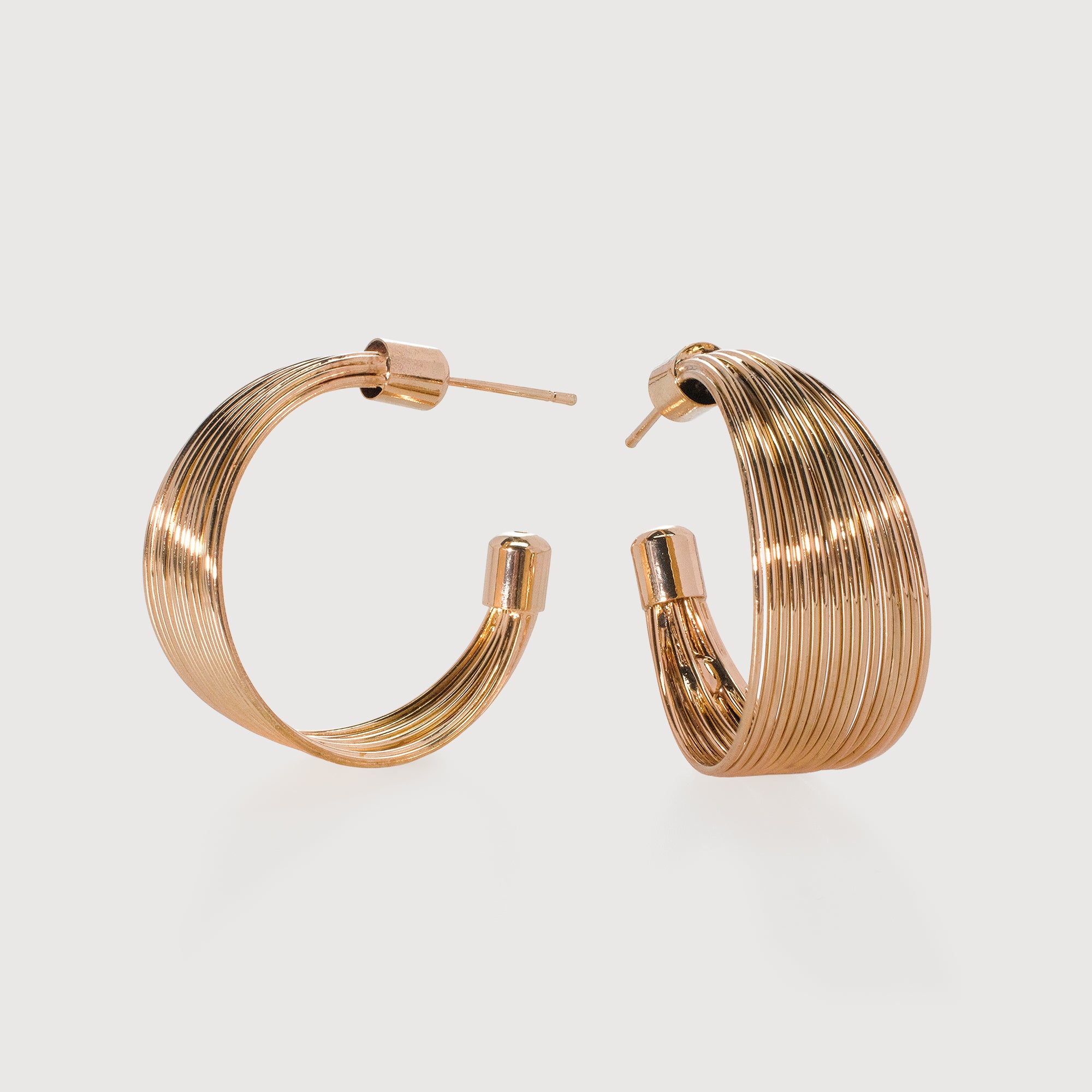 Ribbed Multi-Wire Hoop Earrings