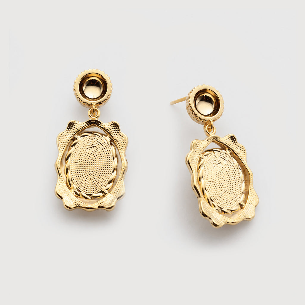 S925 White Shell and Natural Stone Drop Earrings