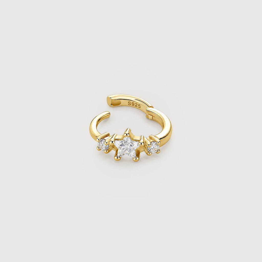 Star Zircon S925 Huggie Hoop Earrings