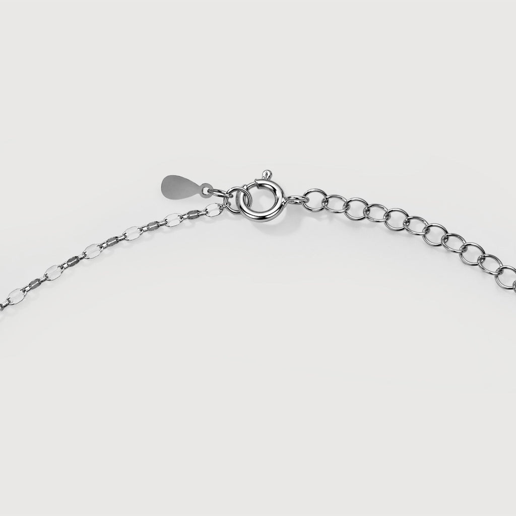 Five-Pearl S999 Silver Station Necklace