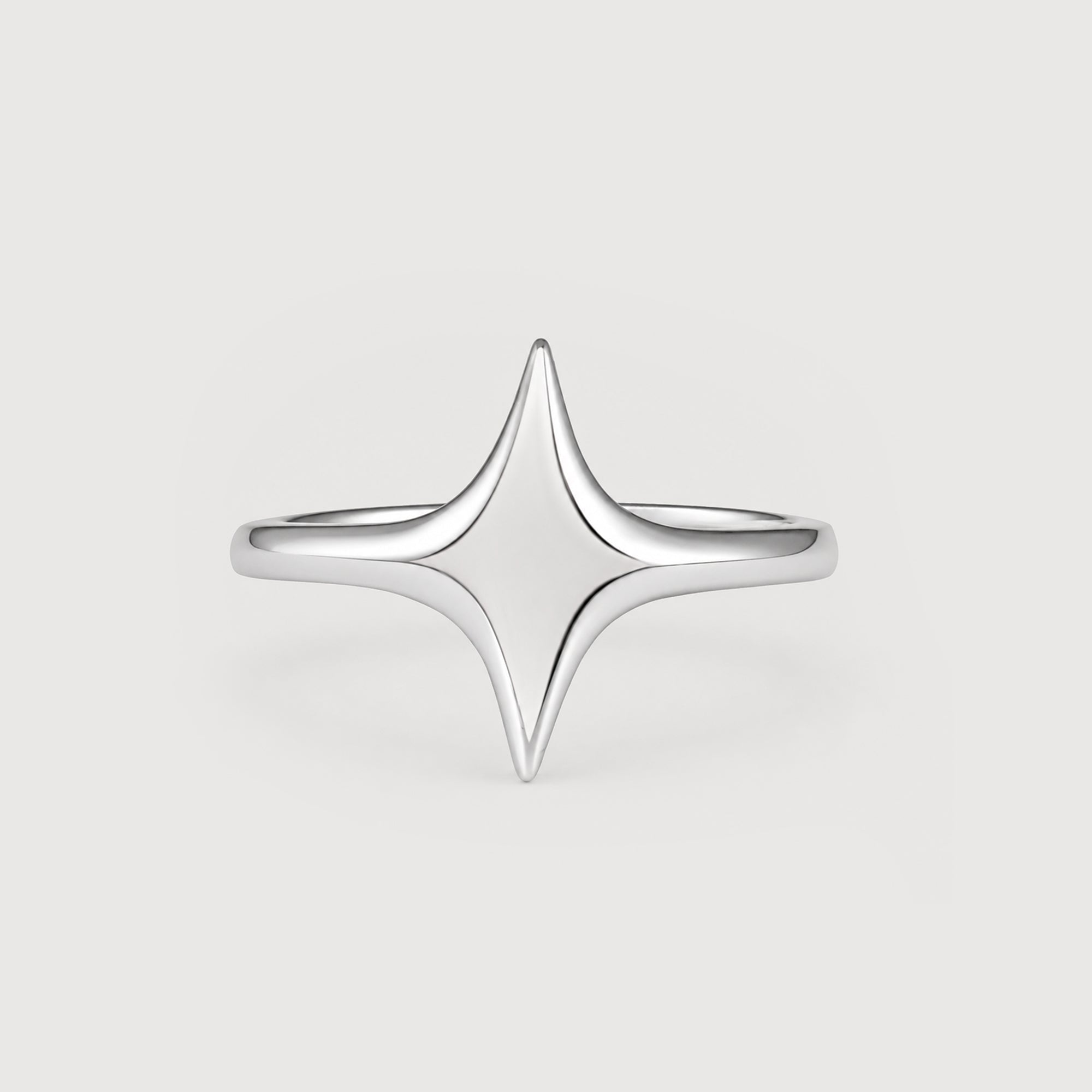 Sculptural Star S999 Adjustable Silver Ring