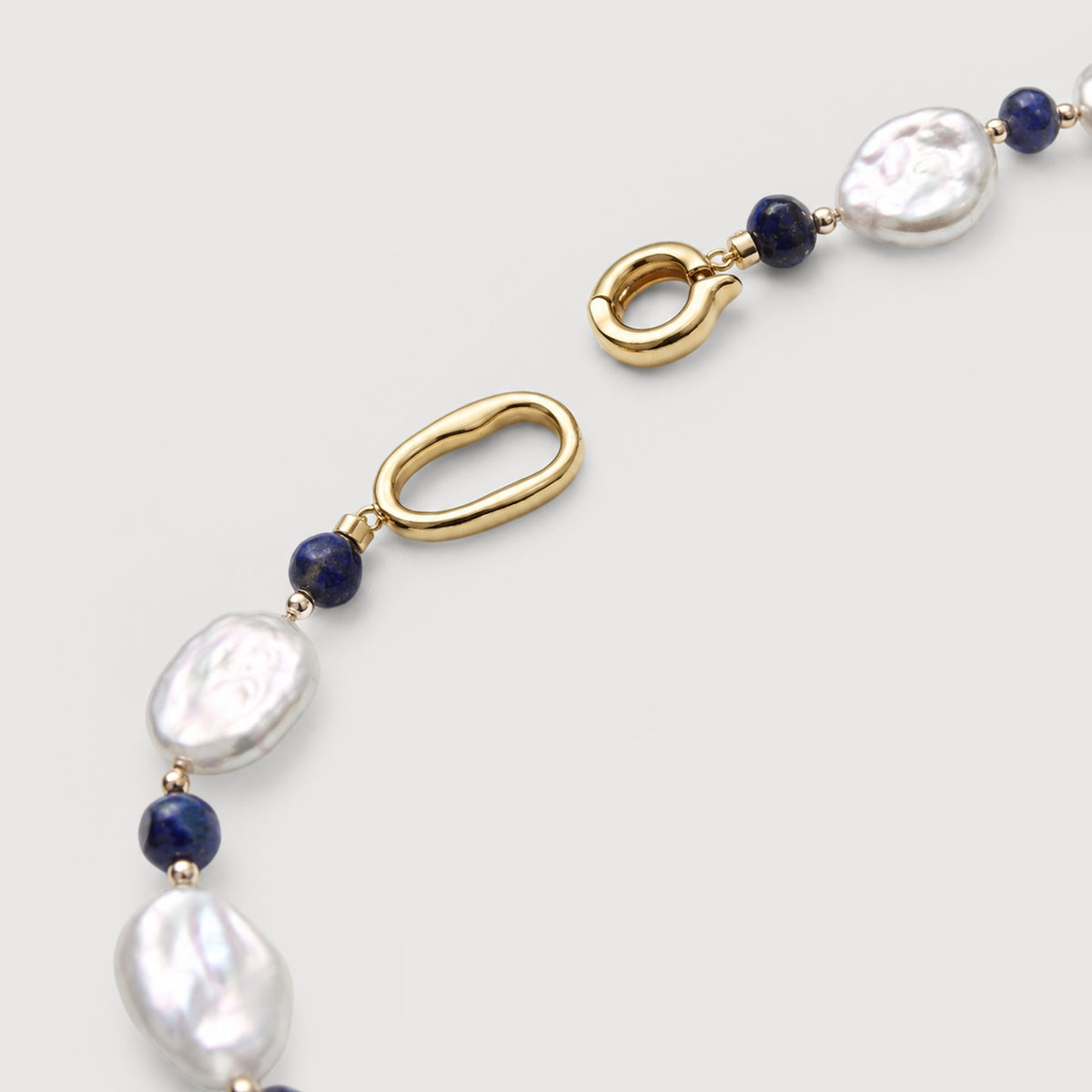 Baroque Freshwater Pearl & Blue Bead Gold-Plated Bracelet