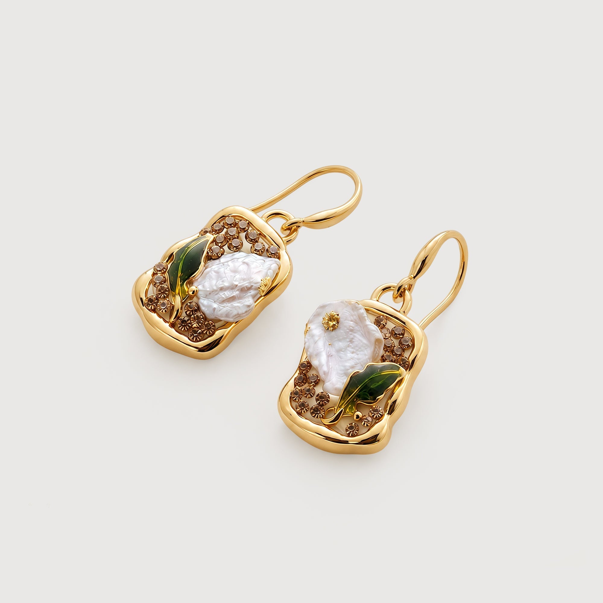 Freshwater Pearl Crystal Drop Earrings
