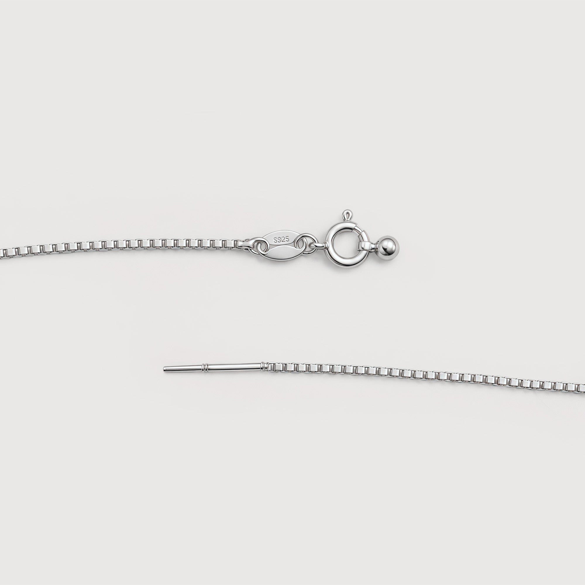 Sterling Silver Floating Pearl Box Chain Necklace