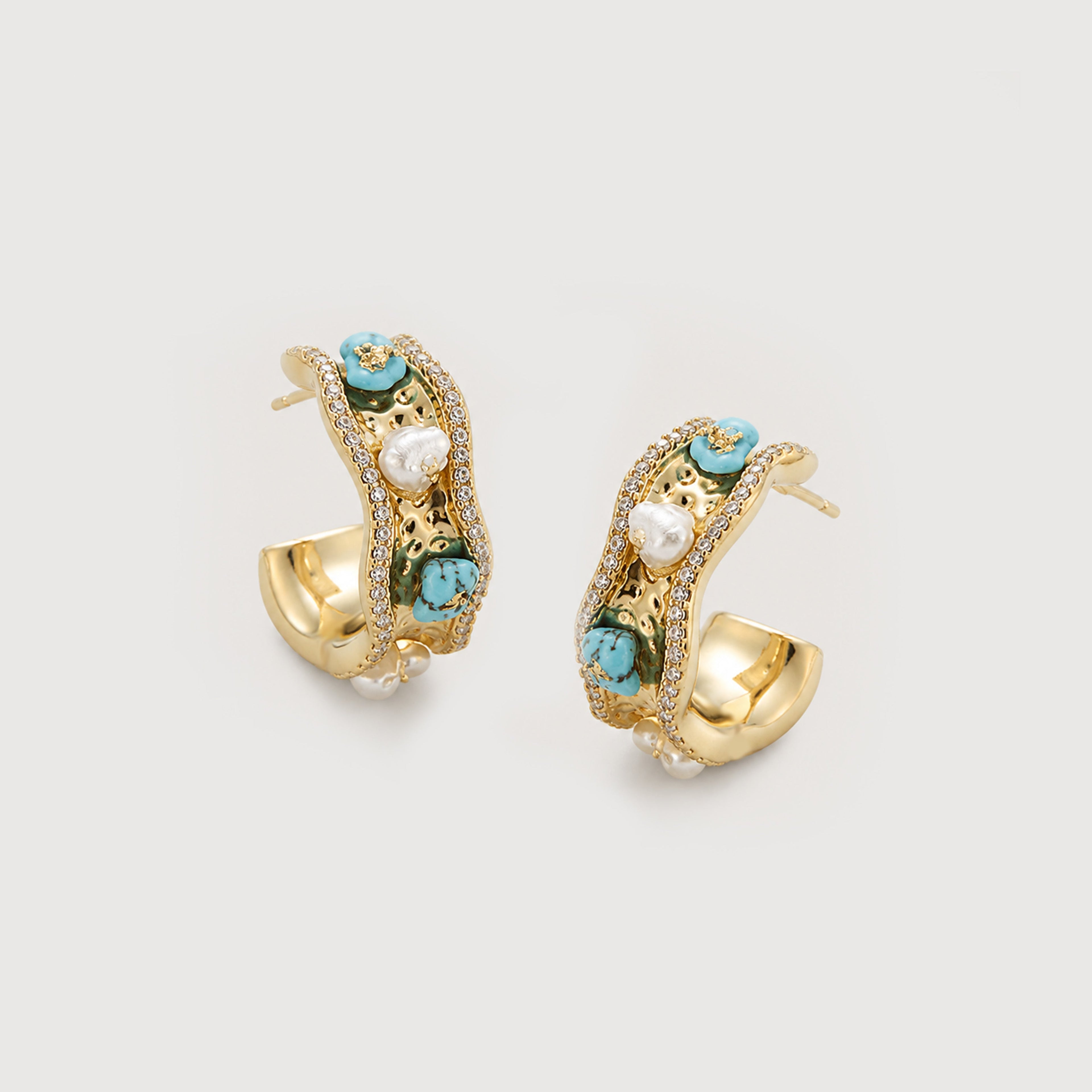 Abalone Shell S925 Wide Hoop Earrings